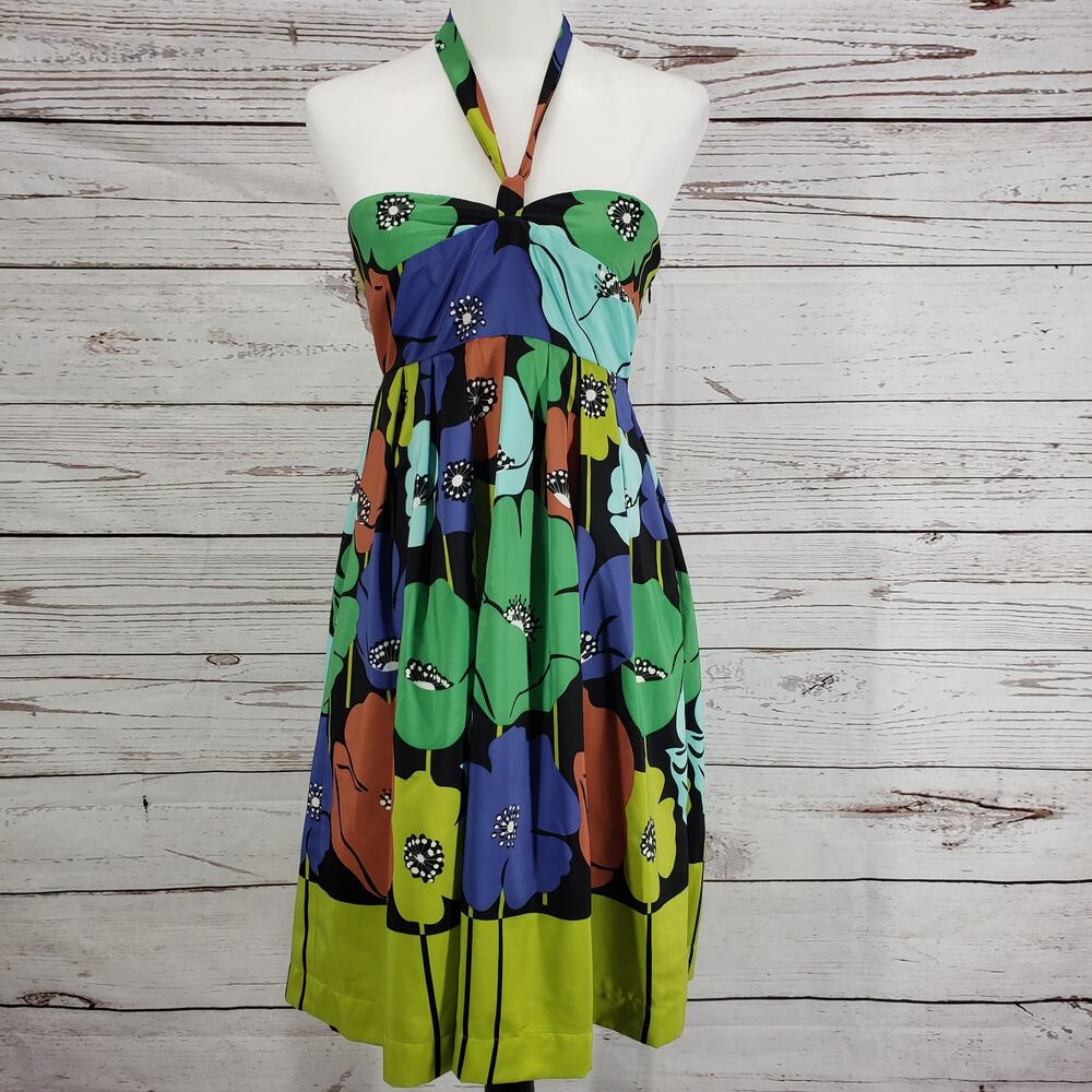 Anthropologie Multicolor Pavot Halter Dress by James Coviello Size Small